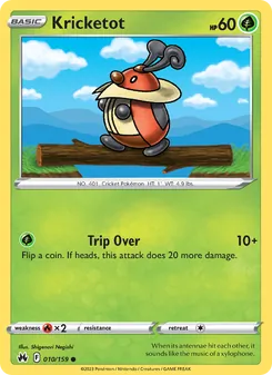 Kricketot — Crown Zenith #010, 2023. Illustrated by Shigenori Negishi.