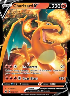 Charizard V — Crown Zenith #018, 2023. Illustrated by N-DESIGN Inc..