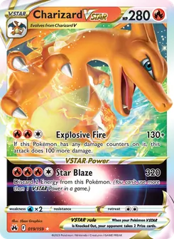 Charizard VSTAR — Crown Zenith #019, 2023. Illustrated by 5ban Graphics.