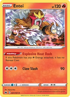 Entei — Crown Zenith #021, 2023. Illustrated by Nisota Niso.