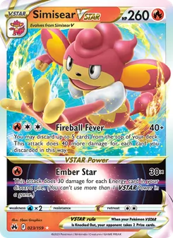 Simisear VSTAR — Crown Zenith #023, 2023. Illustrated by 5ban Graphics.