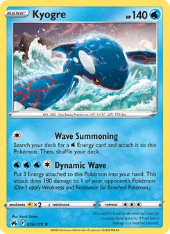Kyogre — Crown Zenith #036, 2023. Illustrated by Kouki Saitou.