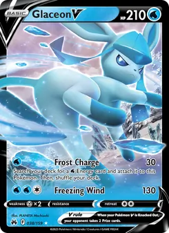 Glaceon V — Crown Zenith #038, 2023. Illustrated by PLANETA Mochizuki.