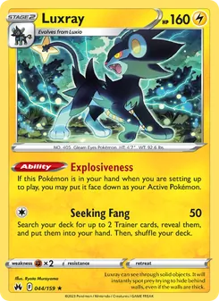 Luxray — Crown Zenith #044, 2023. Illustrated by Ryota Murayama.
