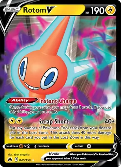 Rotom V — Crown Zenith #045, 2023. Illustrated by 5ban Graphics.