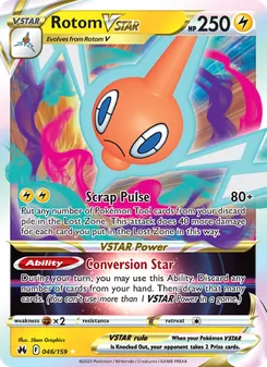 Rotom VSTAR — Crown Zenith #046, 2023. Illustrated by 5ban Graphics.