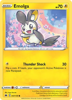 Emolga — Crown Zenith #047, 2023. Illustrated by Saya Tsuruta.
