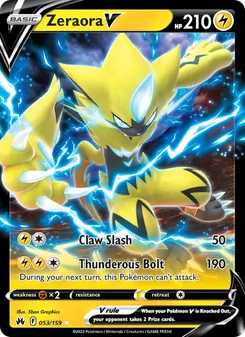 Zeraora V — Crown Zenith #053, 2023. Illustrated by 5ban Graphics.