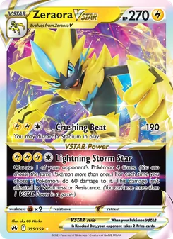 Zeraora VSTAR — Crown Zenith #055, 2023. Illustrated by aky CG Works.