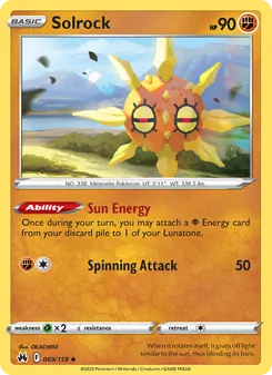 Solrock — Crown Zenith #069, 2023. Illustrated by OKACHEKE.