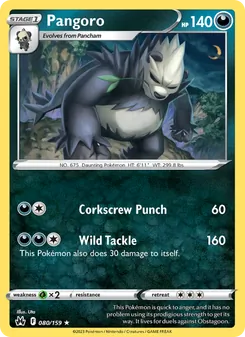 Pangoro — Crown Zenith #080, 2023. Illustrated by Uta.