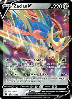 Zacian V — Crown Zenith #095, 2023. Illustrated by aky CG Works.