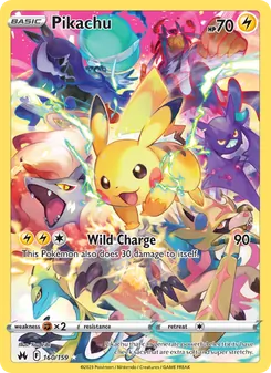 Pikachu — Crown Zenith #160, 2023. Illustrated by You Iribi.