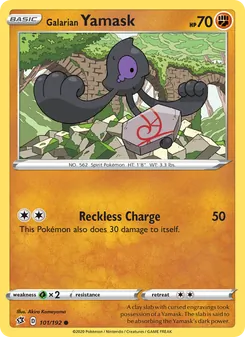 Galarian Yamask — Rebel Clash #101, 2020. Illustrated by Akira Komayama.