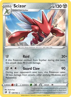 Scizor — Rebel Clash #128, 2020. Illustrated by Ryuta Fuse.