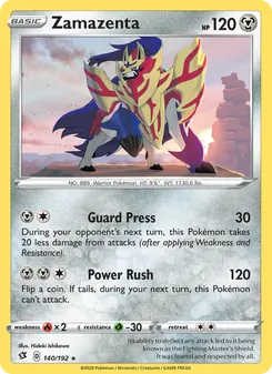 Zamazenta — Rebel Clash #140, 2020. Illustrated by Hideki Ishikawa.