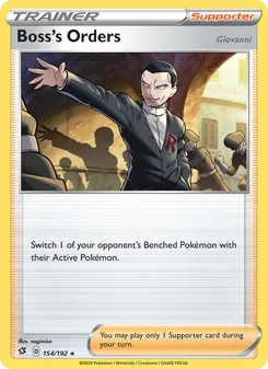 Boss's Orders (Giovanni) — Rebel Clash #154, 2020. Illustrated by nagimiso.