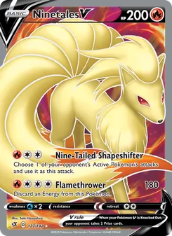 Ninetales V — Rebel Clash #177, 2020. Illustrated by Saki Hayashiro.