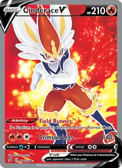 Cinderace V — Rebel Clash #178, 2020. Illustrated by 5ban Graphics.