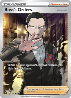 Boss's Orders (Giovanni) — Rebel Clash #189, 2020. Illustrated by nagimiso.