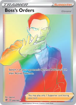 Boss's Orders (Giovanni) — Rebel Clash #200, 2020. Illustrated by nagimiso.