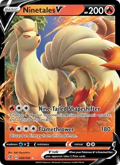 Ninetales V — Rebel Clash #26, 2020. Illustrated by Saki Hayashiro.