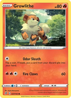 Growlithe — Rebel Clash #27, 2020. Illustrated by Ryota Murayama.