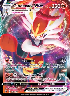 Cinderace VMAX — Rebel Clash #36, 2020. Illustrated by 5ban Graphics.