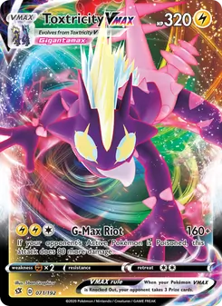 Toxtricity VMAX — Rebel Clash #71, 2020. Illustrated by 5ban Graphics.
