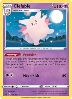 Clefable — Rebel Clash #75, 2020. Illustrated by miki kudo.