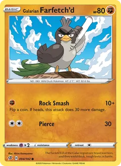 Galarian Farfetch'd — Rebel Clash #94, 2020. Illustrated by Akira Komayama.