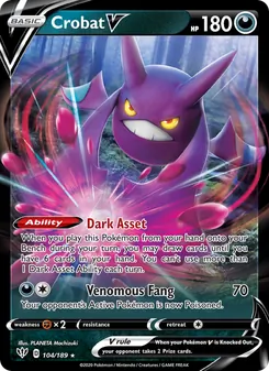 Crobat V — Darkness Ablaze #104, 2020. Illustrated by PLANETA Mochizuki.