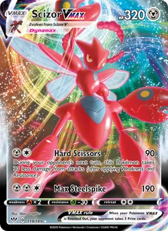 Scizor VMAX — Darkness Ablaze #119, 2020. Illustrated by 5ban Graphics.