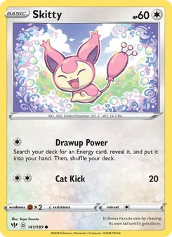 Skitty — Darkness Ablaze #141, 2020. Illustrated by Saya Tsuruta.