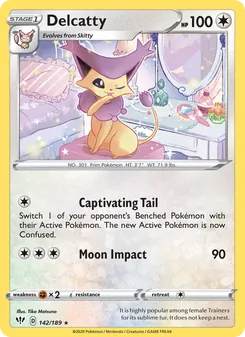 Delcatty — Darkness Ablaze #142, 2020. Illustrated by Tika Matsuno.