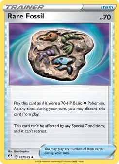 Rare Fossil — Darkness Ablaze #167, 2020. Illustrated by 5ban Graphics.