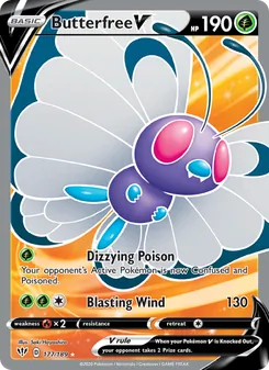 Butterfree V — Darkness Ablaze #177, 2020. Illustrated by Saki Hayashiro.