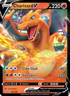 Charizard V — Darkness Ablaze #19, 2020. Illustrated by aky CG Works.