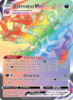 Eternatus VMAX — Darkness Ablaze #192, 2020. Illustrated by 5ban Graphics.