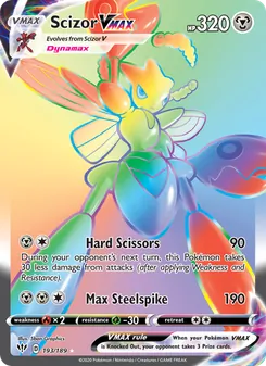 Scizor VMAX — Darkness Ablaze #193, 2020. Illustrated by 5ban Graphics.