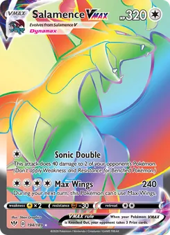 Salamence VMAX — Darkness Ablaze #194, 2020. Illustrated by 5ban Graphics.