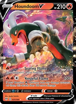 Houndoom V — Darkness Ablaze #21, 2020. Illustrated by Ayaka Yoshida.