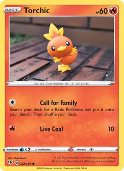 Torchic — Darkness Ablaze #22, 2020. Illustrated by Yuka Morii.