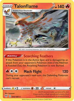 Talonflame — Darkness Ablaze #32, 2020. Illustrated by kawayoo.