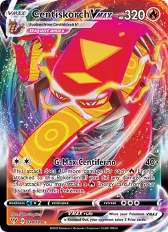 Centiskorch VMAX — Darkness Ablaze #34, 2020. Illustrated by 5ban Graphics.