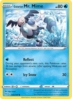 Galarian Mr. Mime — Darkness Ablaze #35, 2020. Illustrated by Misa Tsutsui.
