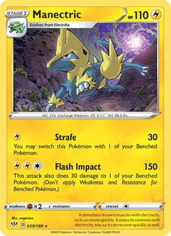 Manectric — Darkness Ablaze #59, 2020. Illustrated by nagimiso.