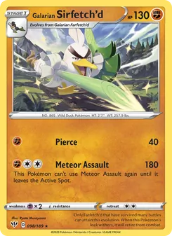 Galarian Sirfetch'd — Darkness Ablaze #98, 2020. Illustrated by Ryota Murayama.