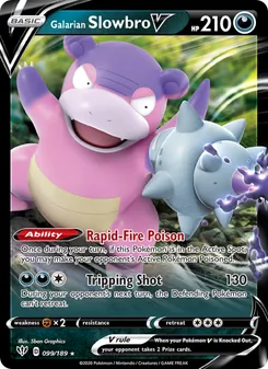 Galarian Slowbro V — Darkness Ablaze #99, 2020. Illustrated by 5ban Graphics.