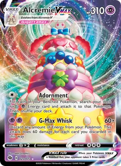 Alcremie VMAX — Champion's Path #23, 2020. Illustrated by 5ban Graphics.